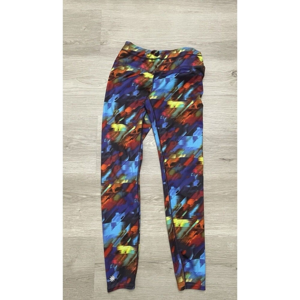 Athleta Colorburst Sonar leggings size small workout athletic yoga pilates